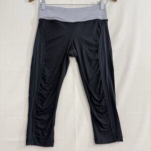 Lululemon Ruched Up Capri Crop Black Women Size 6